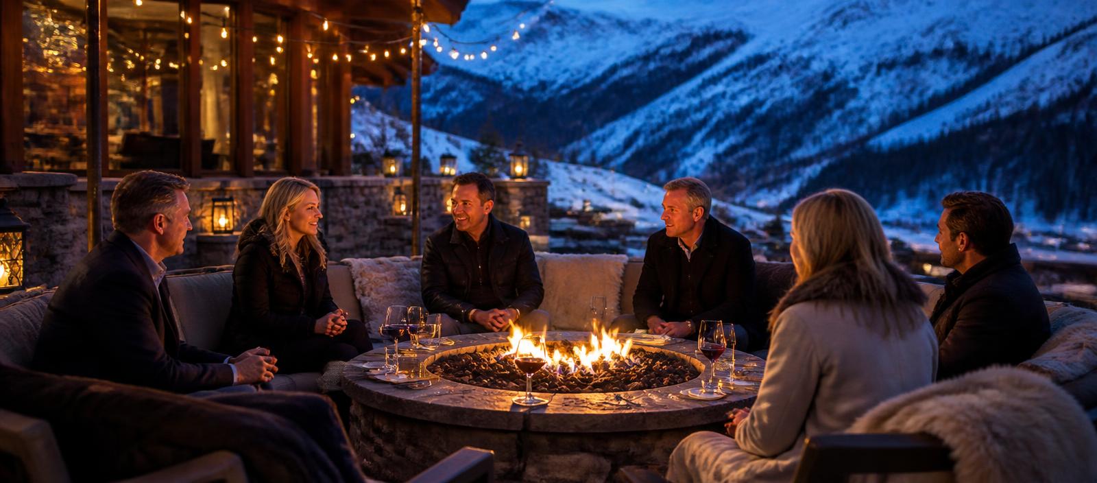 Private client gathering at a mountain lodge
